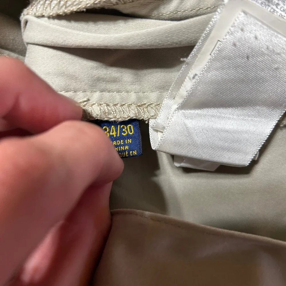 Polo Ralph Lauren Pants Mens 34x30 (Fits 35x30) Khaki Tan Straight Leg Chino